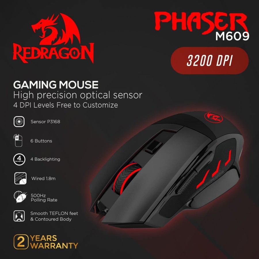 Chuột Gaming Redragon M609 Phaser