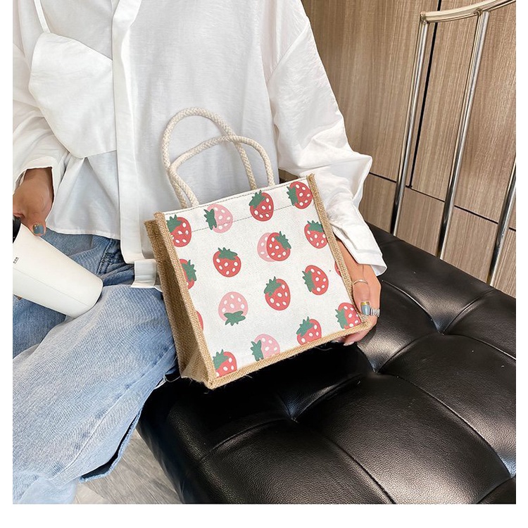 Túi cói họa tiết