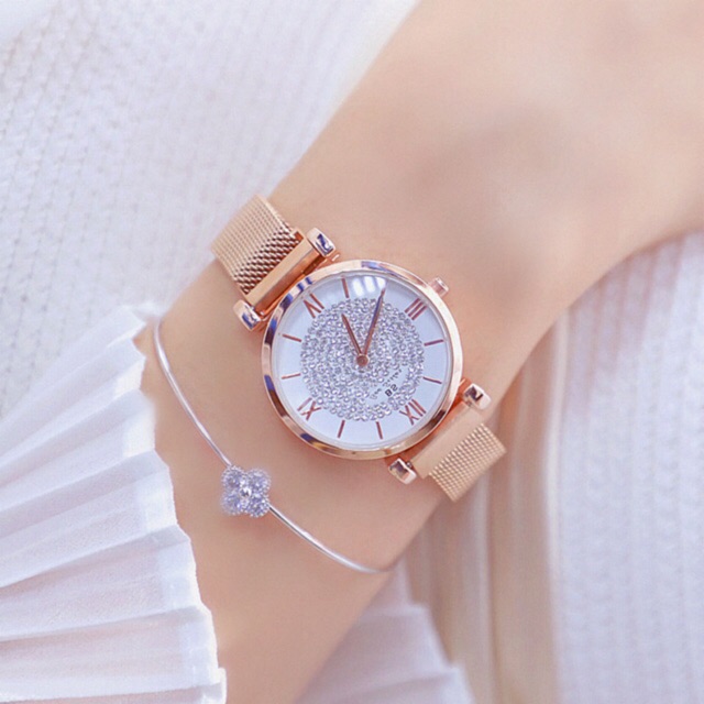 Đồng hồ nữ Bee Sister chính hãng dây nam châm mặt đính đá mẫu mới siêu hot | BigBuy360 - bigbuy360.vn