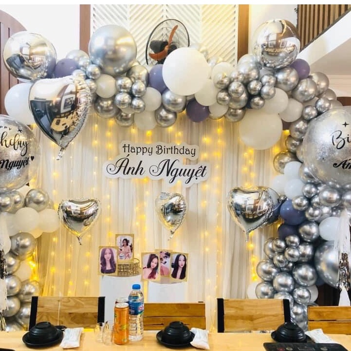 Rèm vải may sẵn Kem Shop trang trí sinh nhật tiệc cưới sự kiện - K185