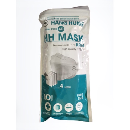 Túi 10 chiếc khẩu trang 4 lớp KF94 AK MASK kháng khuẩn (màu ngẫu nhiên theo hình )