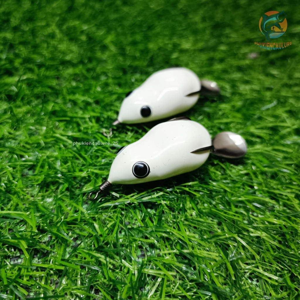 Mồi lure nhái hơi màu trắng ngọc trinh 8g đi nổi và 13g đi lửng - Mồi câu lure nhái hơi phukiencaulure