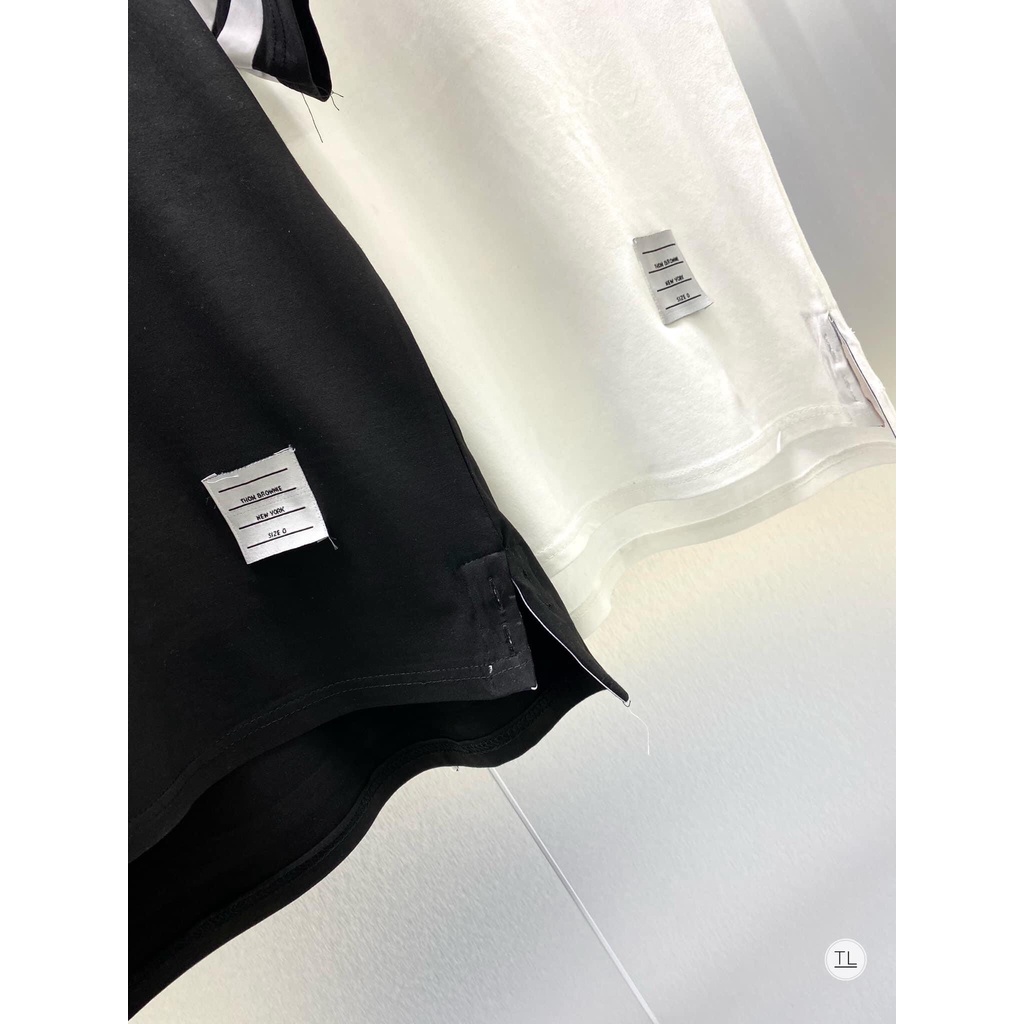 Áo Phông Cổ Tròn Fom Slim Đứng Phối 3 Sọc Vai Siêu Đẹp Cotton Mịn Thoáng Mát Thoải Mái Hoạt Động Hè 2022