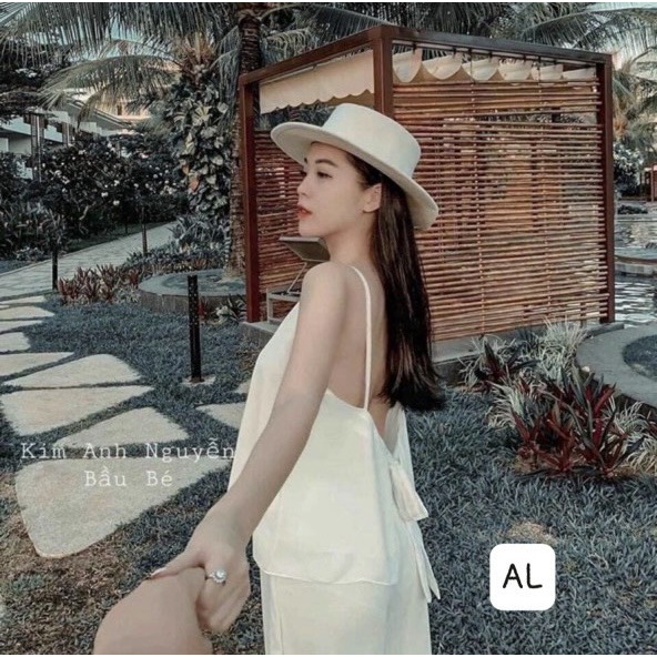 SET đồ nữ đi biển áo 2 dây mix quần suông dài ống rộng cực xinh S078