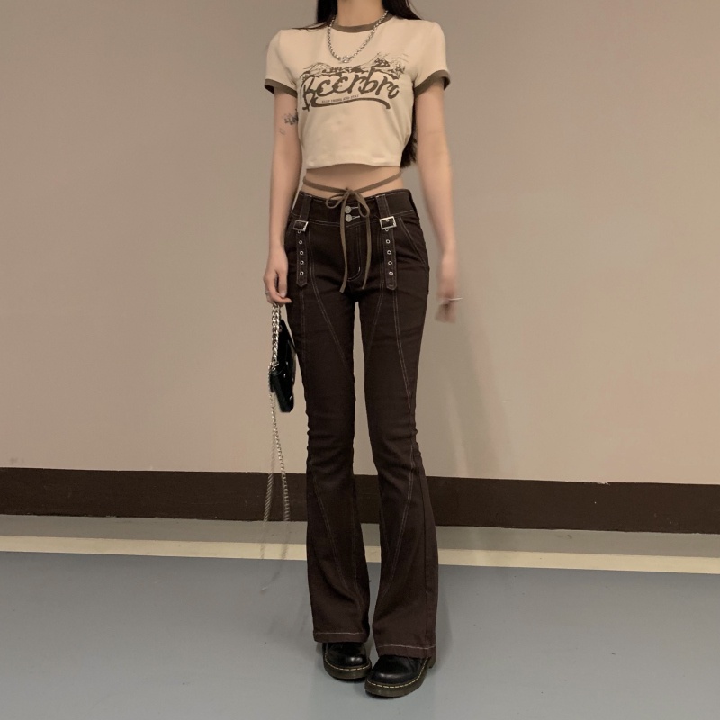 Quần Jean Nữ Lưng Cao Ống Đứng Hợp Thời Trang