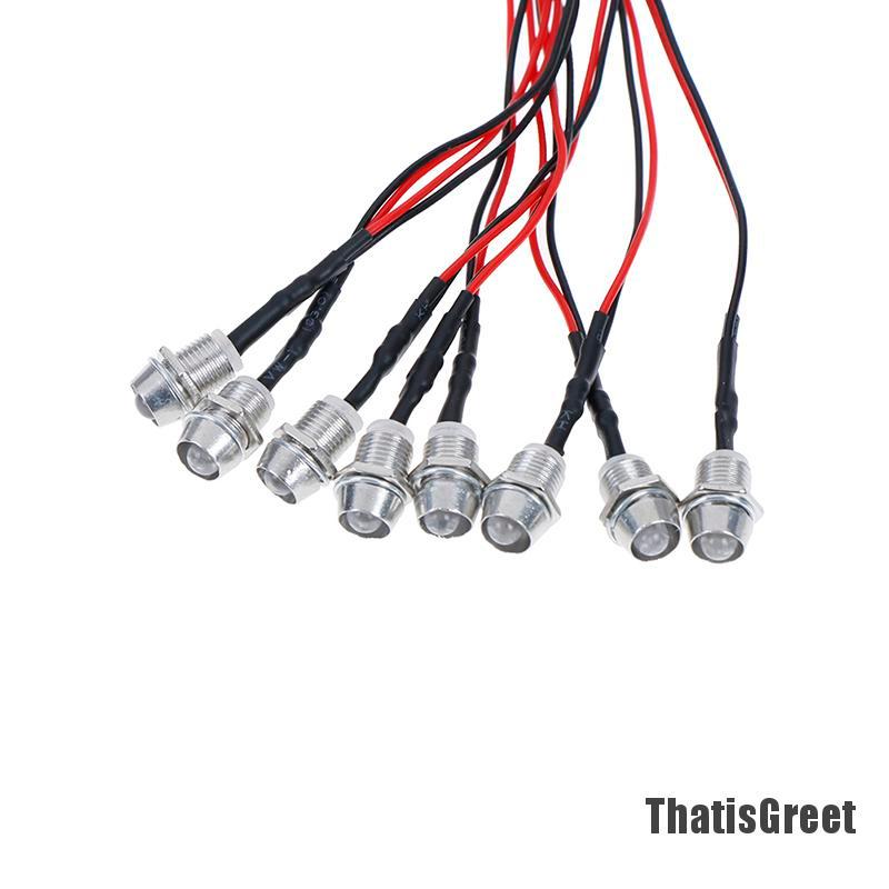 Set 8 đèn LED 5mm màu trắng đỏ cho xe hơi điều khiển từ xa HSP RC