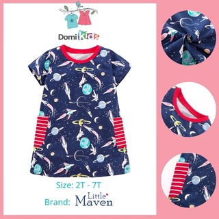 [Siêu Sale] Đầm Cho Bé Gái Little Maven - Váy Cộc Tay Vũ Trụ Huyền Bí Domikids Cho Bé Từ 2-7 Tuổi Phong Cách Âu Mỹ