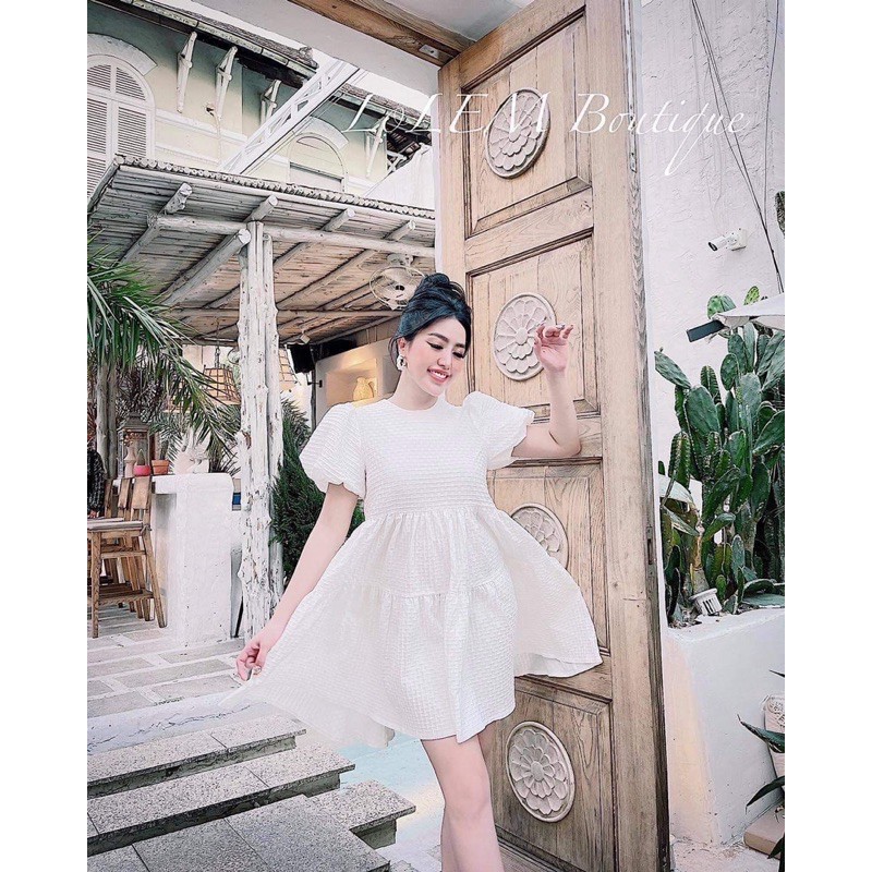 Siêu sang nha Đầm baby doll gấm tay phồng Sỉ ri 10c đủ màu Hàng chuẩn shop xịn xò nha