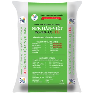 PHÂN BÓN NPK BỔ SUNG VI LƯỢNG NPK HÀN-VIỆT 20-20-15+TE  Hạt xanh | gói 1KG