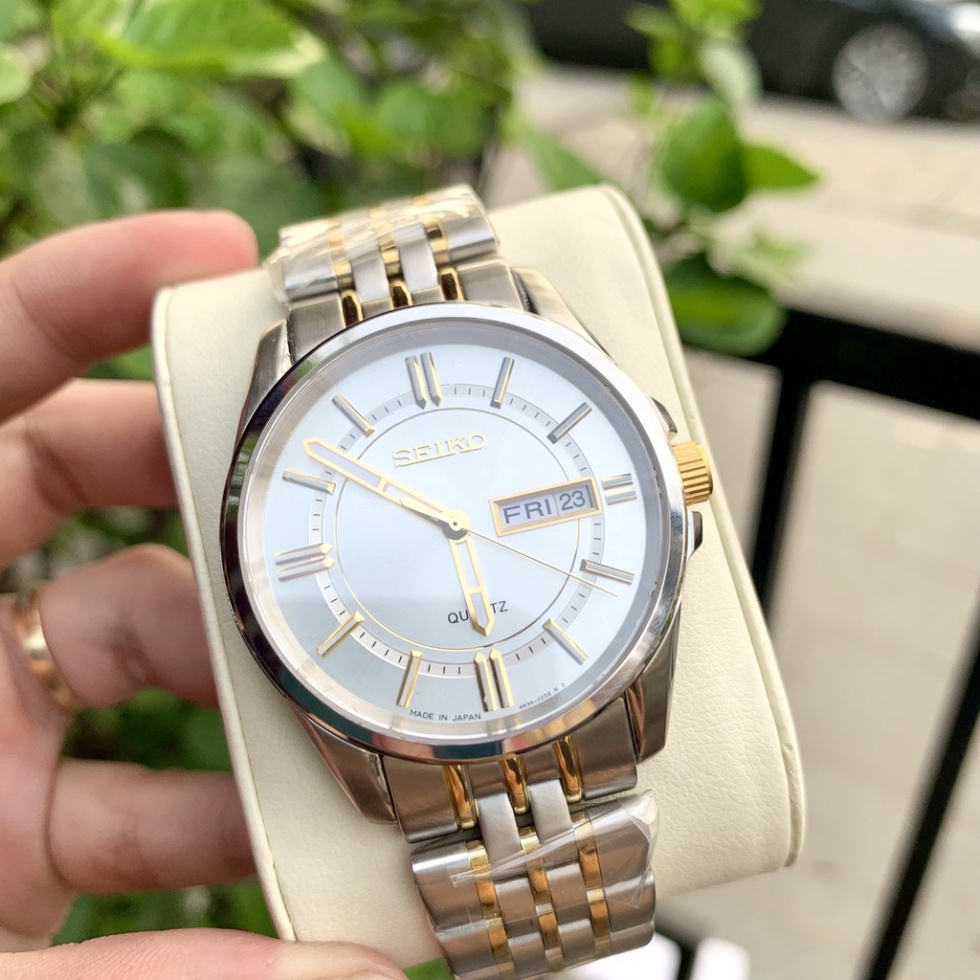 Đồng Hồ Nam Seiko Sapphire SK025 Mặt Trơn 2 lịch Máy Pin Nhật Chống xước Tuyệt Đối