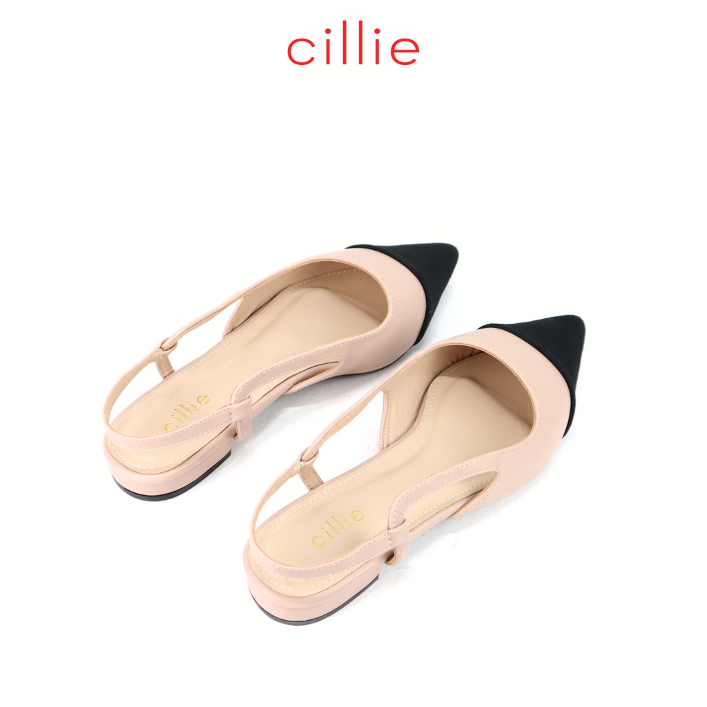 Giày sandal nữ phối màu mới lạ bít mũi hở hậu đi làm đi học dạo phố Cillie 1212