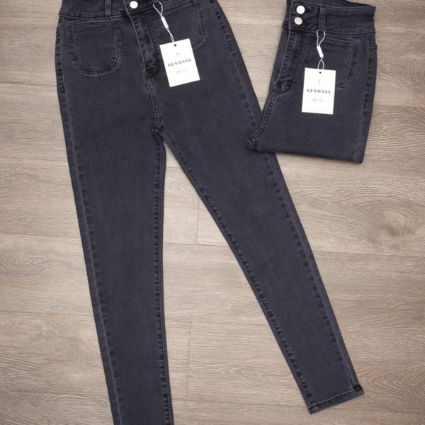 Quần Jean Cạp Cực Cao Ôm Skinny Màu Xám J0295