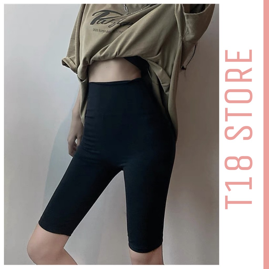 Quần legging nữ lửng cạp cao nâng mông cao cấp bigsize -  quần legging ngố cạp chun mùa hè giá rẻ T18 STORE QL01