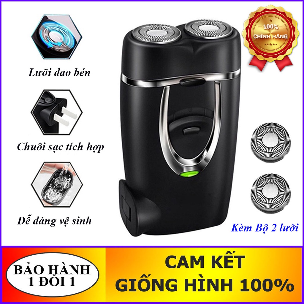 Máy Cạo Râu CHARGE-188 lưỡi kép siêu bén, Tích Hợp Sạc Điện, Chông Nước IPX7 Dễ Dàng Vệ Sinh - Hàng Cao Cấp
