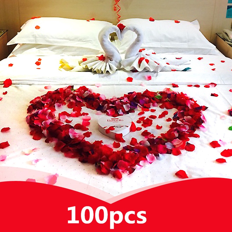 100 Cánh Hoa Hồng Giả Trang Trí Tiệc Cưới Lãng Mạn