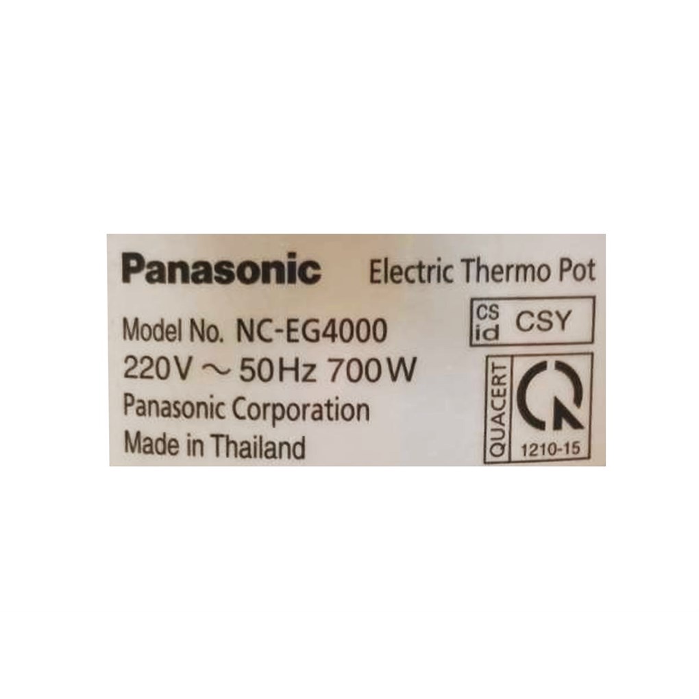 [Mã ELMALL10 giảm 10% đơn 500K] Bình thủy điện Panasonic NC-EG4000CSY 4 lít