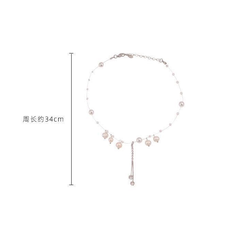 Vòng Cổ Đính Đá Ngọc Trai Nhân Tạo Thời Trang