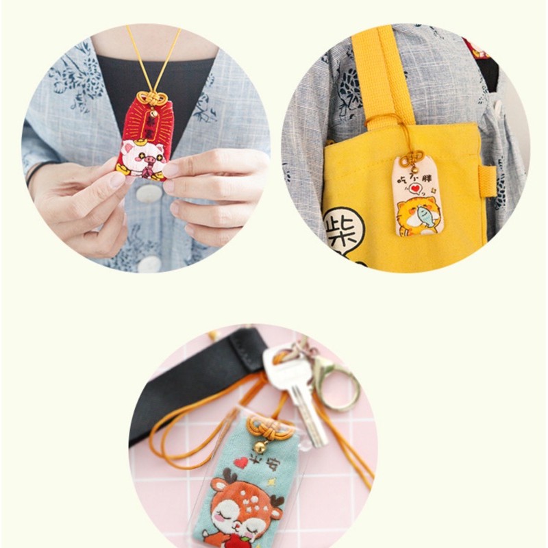 DIY Gói nguyên liệu tự thêu túi thơm Omamori đáng yêu lenmade