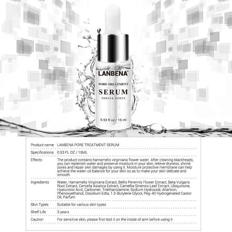 LANBENA Pore Treatment Serum Essence Shrink Pores Relieve Dryness Oil Control Firming Moisturizing