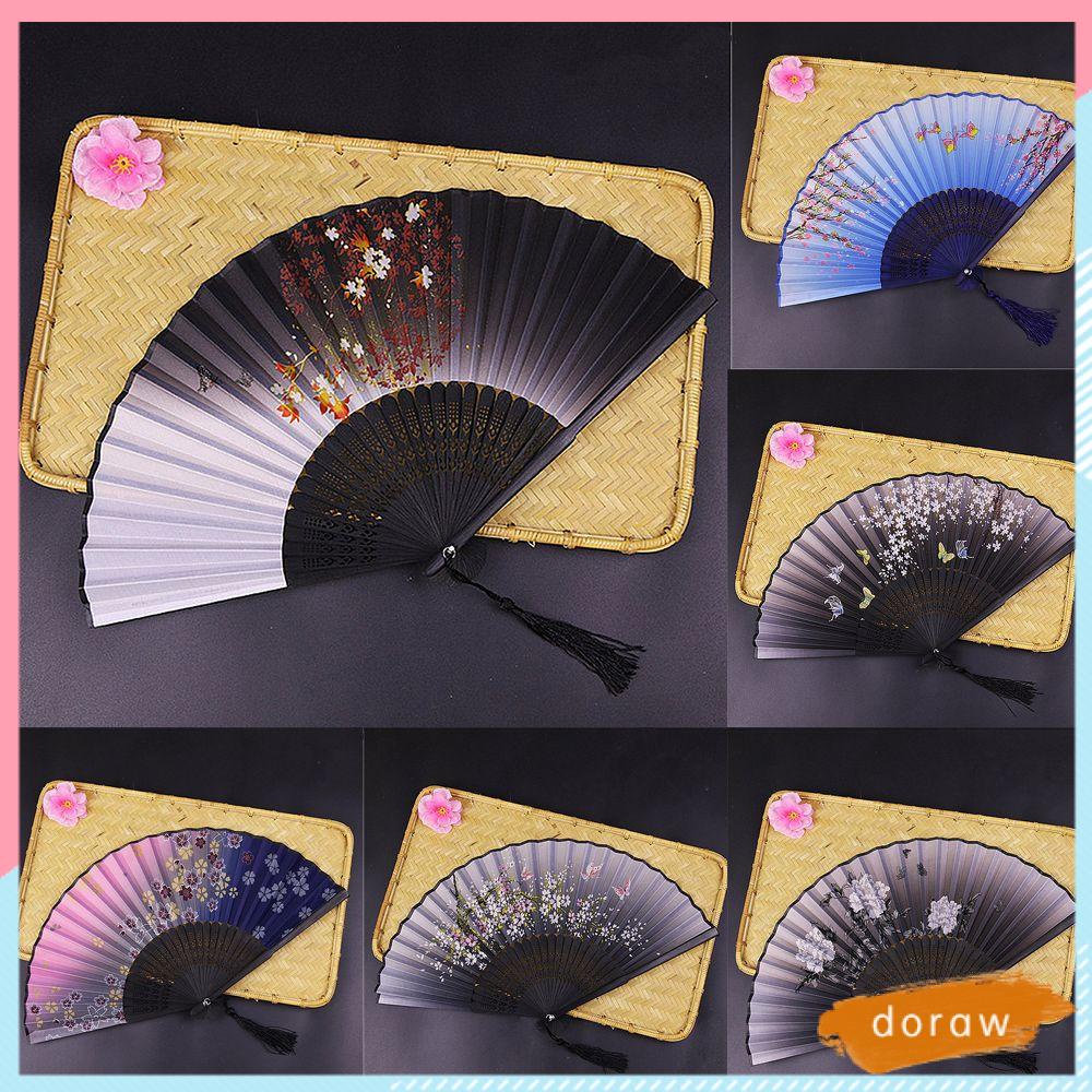 Quạt Xếp Cầm Tay Bằng Tre Và Lụa Phong Cách Trung Hoa Cổ Điển