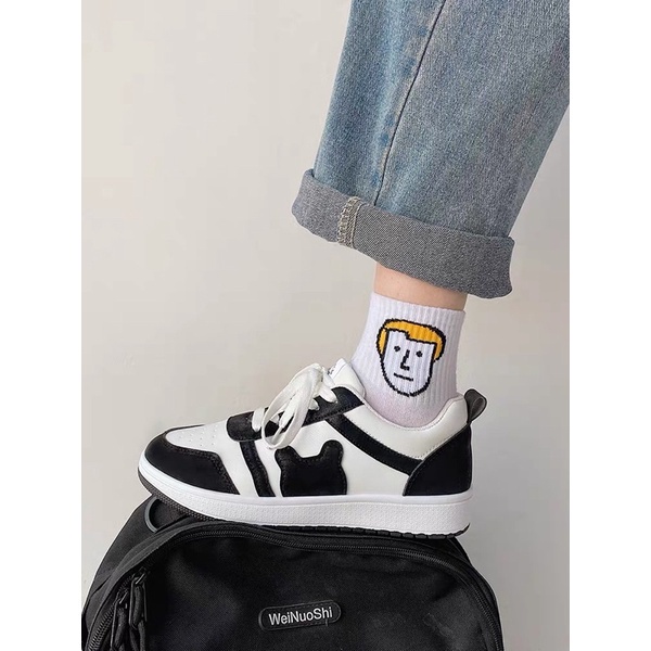 Giày thể thao nữ phối da lộn, Giày sneaker đế bằng cao 4cm mềm êm giá rẻ học sinh đi học đi chơi đơn giản | BigBuy360 - bigbuy360.vn