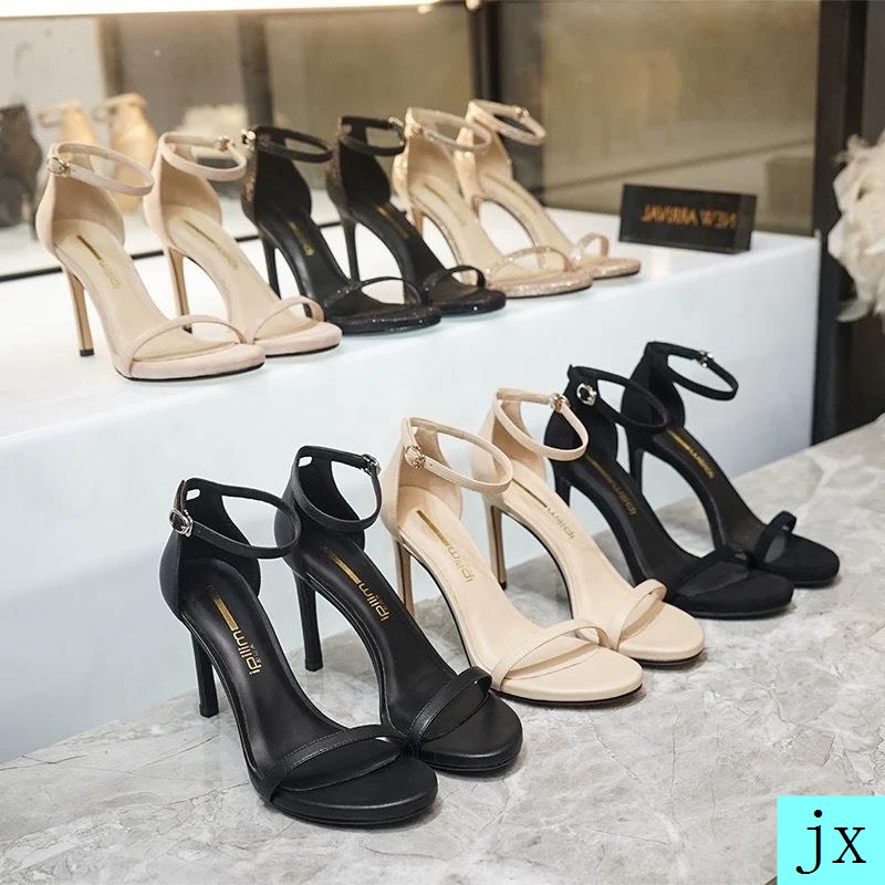 Xăng Đan Cao Gót Màu Đen Cài Khóa Thời Trang Mùa Hè 2021 Dễ Phối Đồ