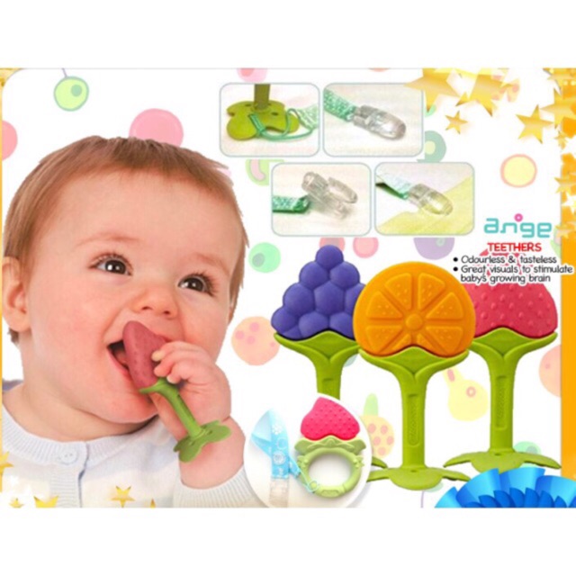 Gặm nướu Ange cao cấp Hàn Quốc hình trái cây giúp bé giảm đau ngứa khi mọc răng