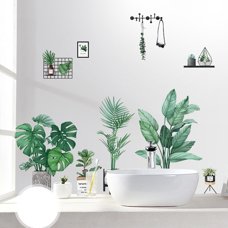 Bộ tranh dán tường CHẬU CÂY CẢNH SIMPLE LIFE - Decal dán tường phòng khách