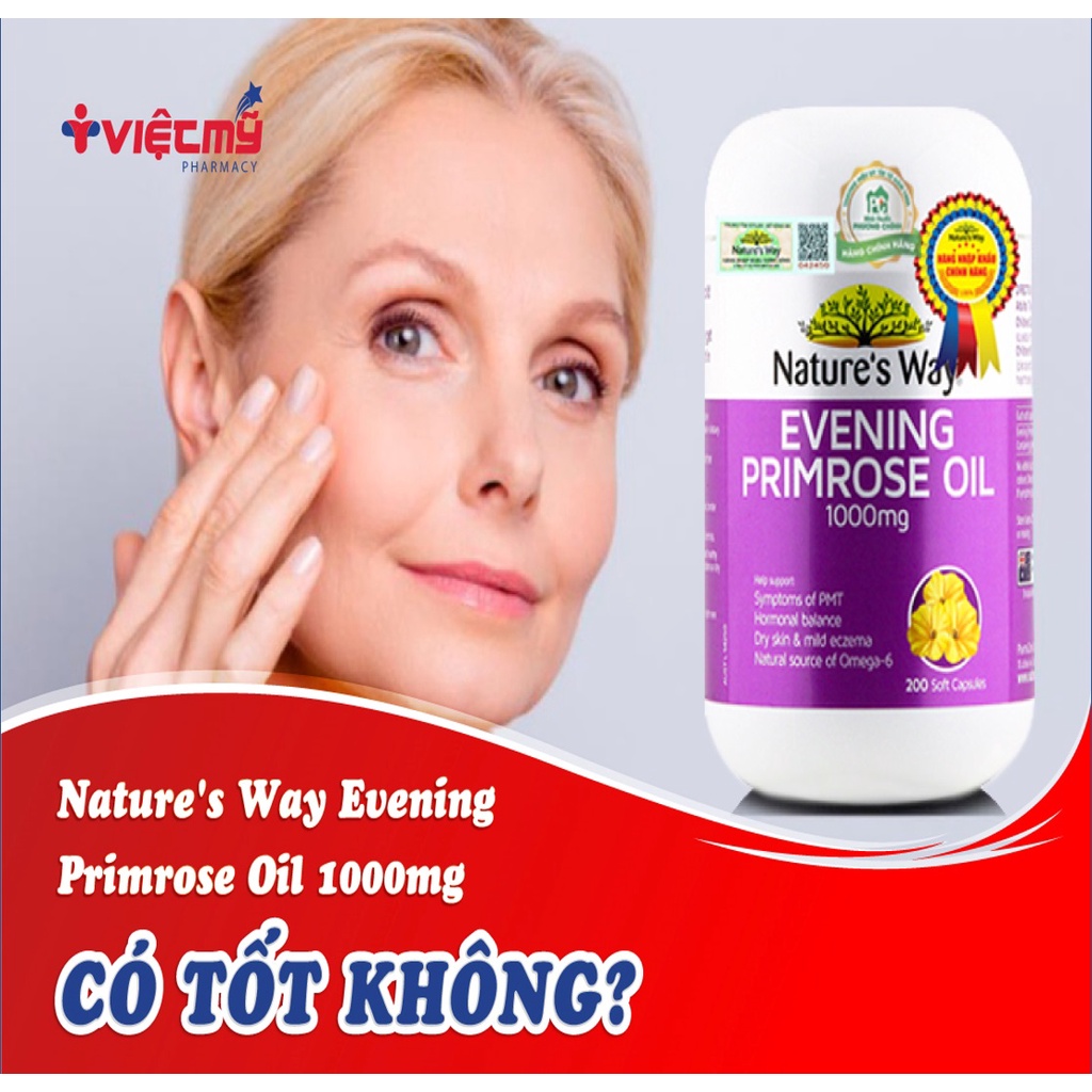 Nature's Way Evening Primrose Oil 1000mg - Hỗ trợ da và nội tiết