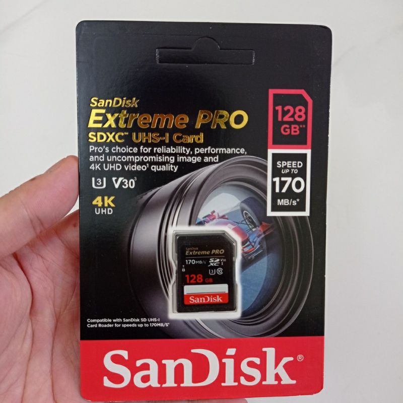 Thẻ nhớ máy ảnh Sandick Extreme PRO 128GB 64GB 32GB 16GB U3  upto 170MB/s chụp tốc độ cao và quay video 4K