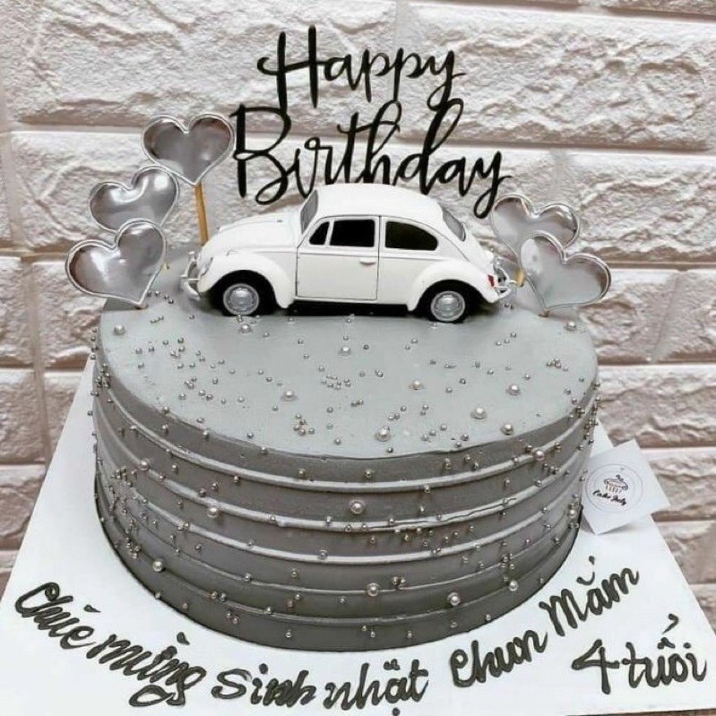 Xe ô tô cổ siêu đẹp trang trí bánh kem, phụ kiện trang trí sinh nhật, xe zip