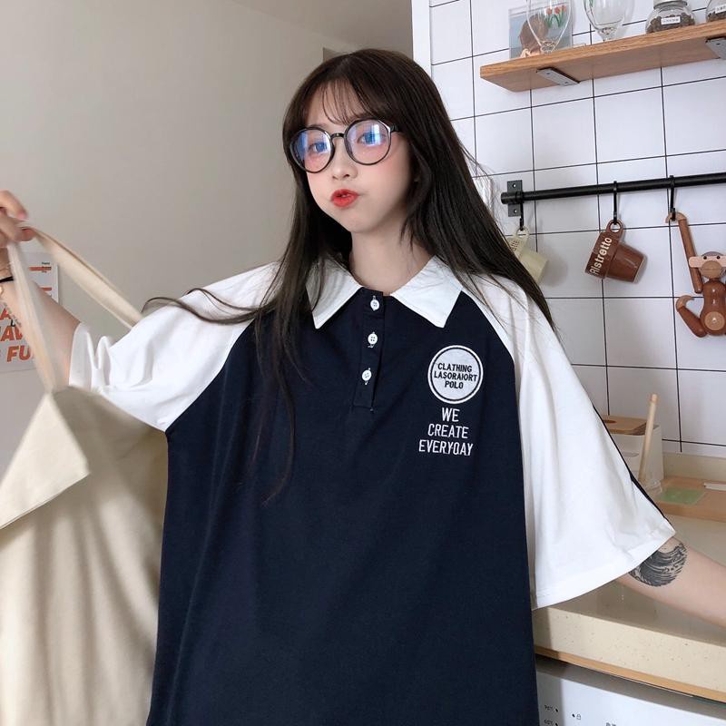 Áo Thun Polo Form Rộng Tay Lỡ Unisex Nam Nữ WE CREATE EVERY DAY Siêu Đẹp Camshop