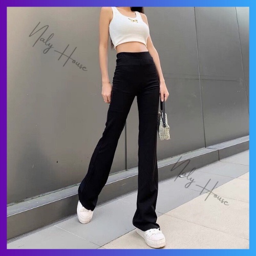 Quần Legging Nữ Legging Ống Loe Cạp Cao 7 Phân Hack Dáng Chất Cotton | WebRaoVat - webraovat.net.vn