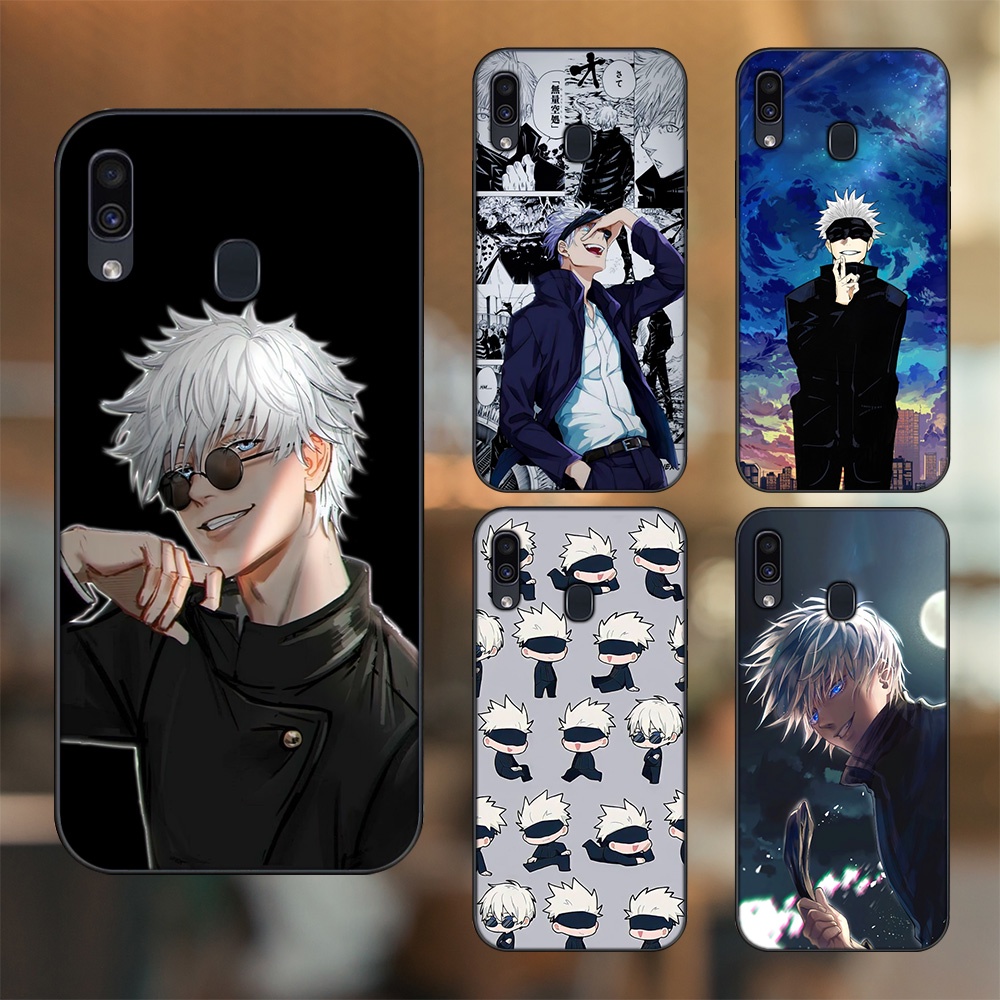 Ốp lưng Samsung A20, A30, A40, M20 viền đen in hình Satoru Jujutsu Kaisen