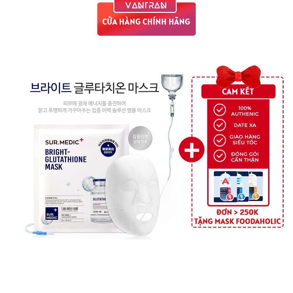 Mặt nạ Sur medic Bright Glutathione Mask Siêu Dưỡng Trắng (miếng)