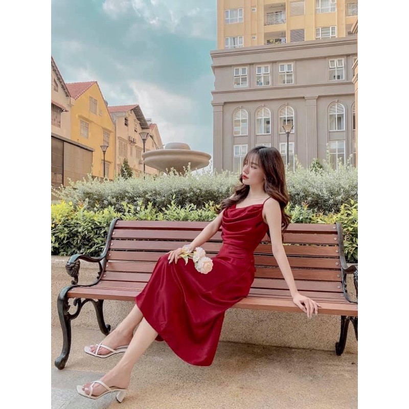 VNU249 - VÁY LỤA TẰM 2S CỔ ĐỔ | BigBuy360 - bigbuy360.vn