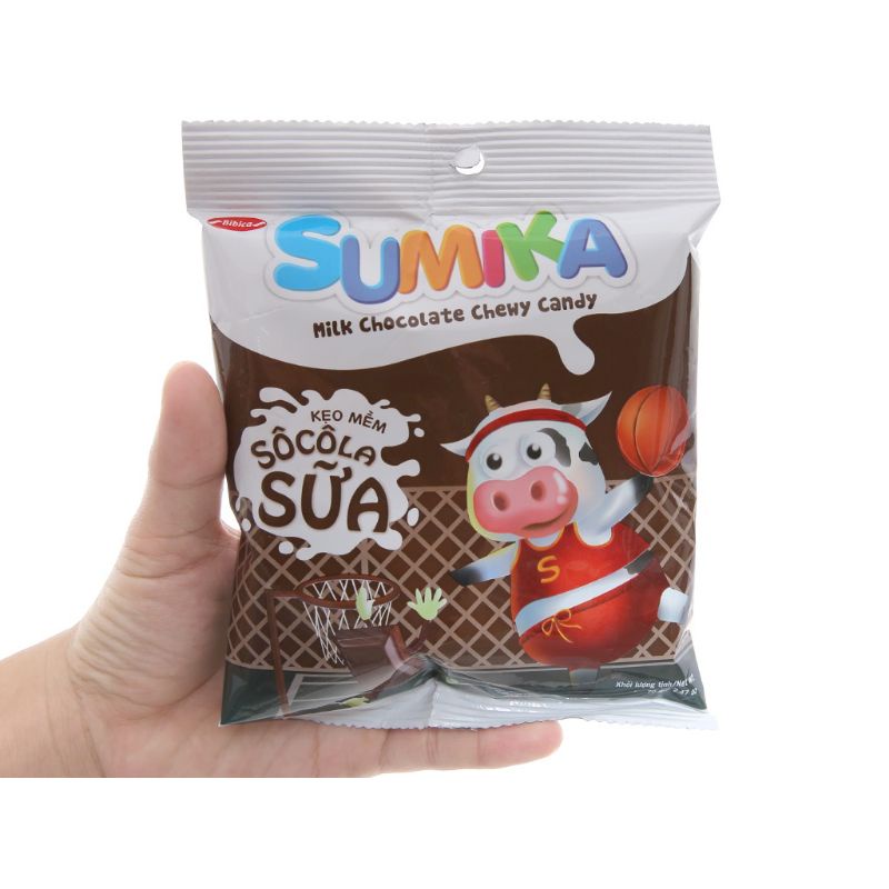 Kẹo Mềm Sữa Sumika Vị Vani , Dâu , Socola ⚡ FREESHIP ⚡ Kẹo Mềm Bibica Gói 70g