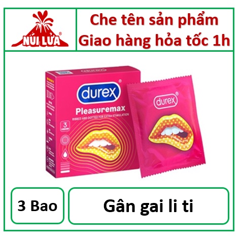 Bao Cao Su CÓ GÂN GAI Durex Pleasuaremax hộp 3 cái