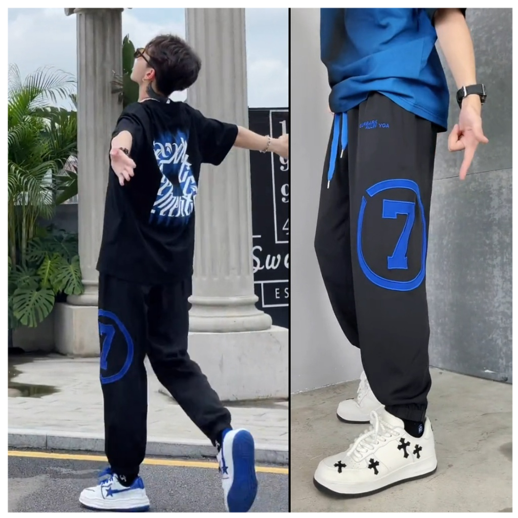 Quần jogger unisex UNIFUNS Quần thể thao MK W vải mềm mịn Unisex hiphop phong cách đường phố Hàn Quốc dịp thu đông
