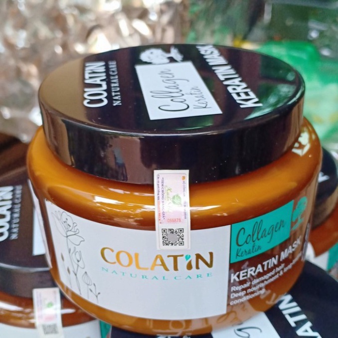 Dầu hấp, ủ tóc COLATIN Keratin phục hồi hư tổn chuyên sâu làm mềm mượt tóc dạng hũ 500ml