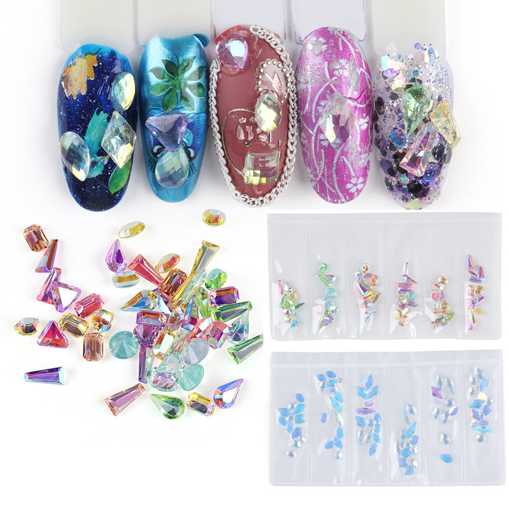 [Hàng mới về] Đá kim cương trang trí móng 3D tự làm nhiều kích thước và màu sắc