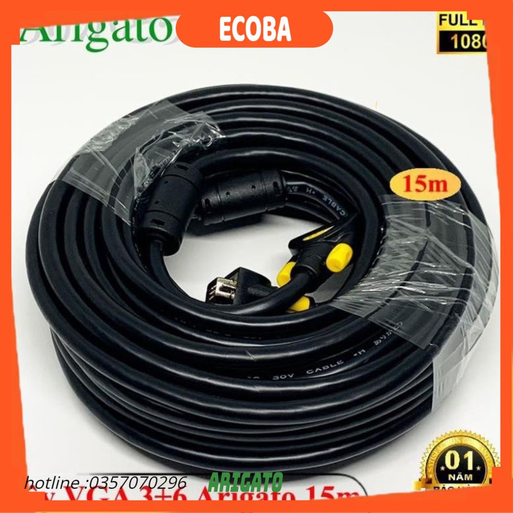 DÂY VGA 3+6 ARIGATO 5m,10m,15m,20m đảm bảo chất lượng hàng chính hãng ECOBA