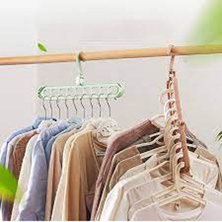 Móc Treo Quần Áo 9 Lỗ Móc Treo Tủ Đồ Sáng Tạo Có Thể Xoay Được Tiết Kiệm Diện Tích