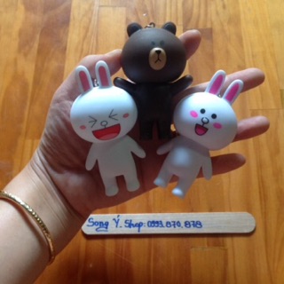 Móc khoá Line Gấu Brown và thỏ Cony