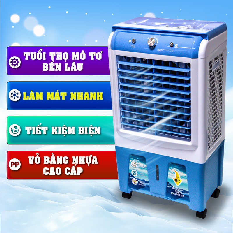 QUẠT ĐIỀU HOÀ HƠI NƯỚC HS-35A/HS35A/HS-588A/HS588A CÓ BÁNH XE TẶNG 2 ĐÁ KHÔ