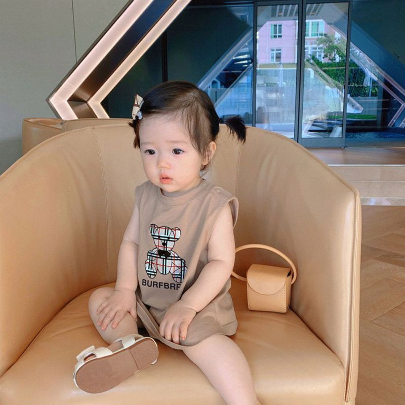 Đầm Không Tay In Họa Tiết Dễ Thương Thoáng Khí Phong Cách Phương Tây Cho Bé Gái
