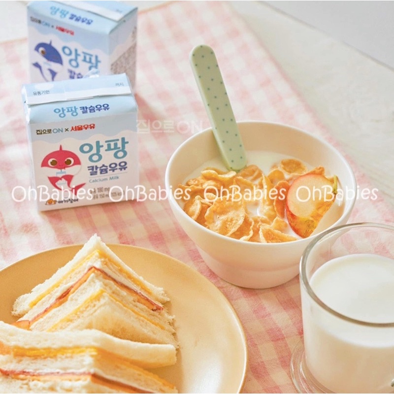 Sữa Seoul Milk 대상 집으로𝐎𝐍 우유  PINKFONG  Deasang hộp 150ml - Hàng air Hàn Quốc [OH BABIES]