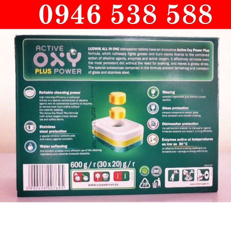 Viên rửa bát Ludwik All in one 30 viên, viên ludwik chính hãng nhập khẩu ba lan