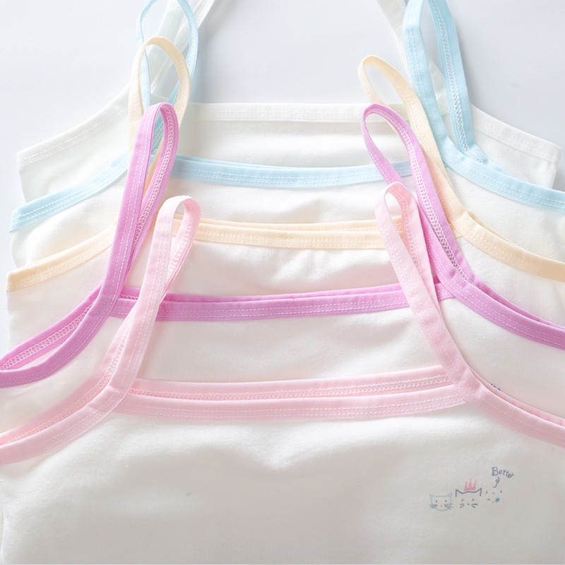 Áo Ngực Cotton Mềm Thoáng Khí In Họa Tiết Ngẫu Nhiên Cho Tuổi Teen 8-16 Tuổi