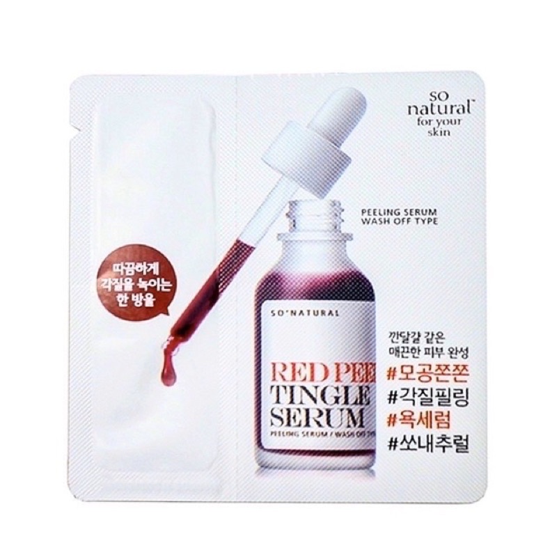 [SAMPLE] Tinh Chất Red Peel Tingle Serum Sample Dạng Gói So Natural (2,5ml)